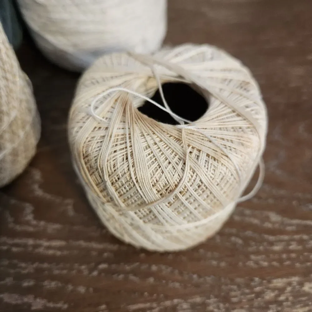 Vintage Mixed of 12 Crochet Thread Remnant Spools by Lily, JP Coats, Etc.